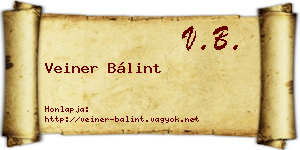 Veiner Bálint névjegykártya
